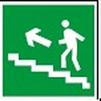 Знак безопасности NPU-2424.E16 Напр. к эвакуац. выходу по лестн. вверх (лев.) | код. a11043 | белый Свет
